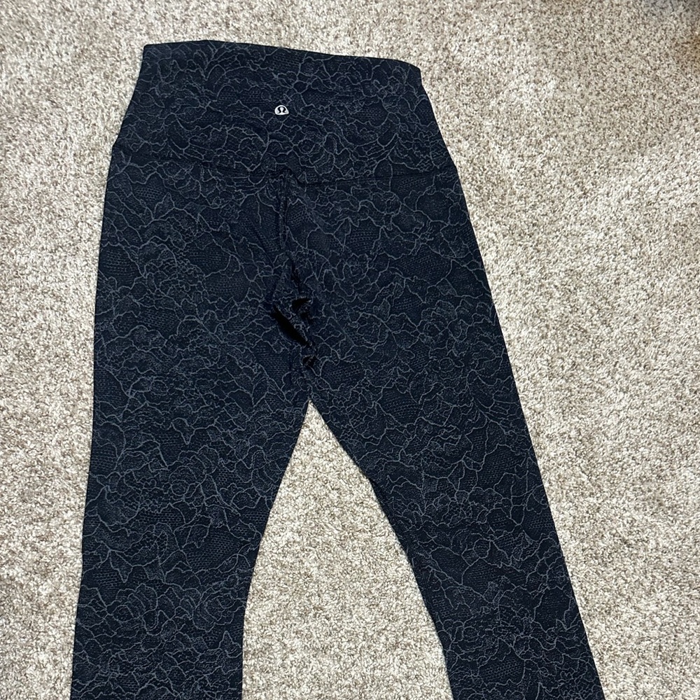 lululemon athletica Black Floral Leggings